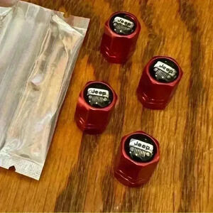 JEEP, 4PCS Tire Caps, Aluminum Alloy Valve Stem Cap, Decorative Accessory
